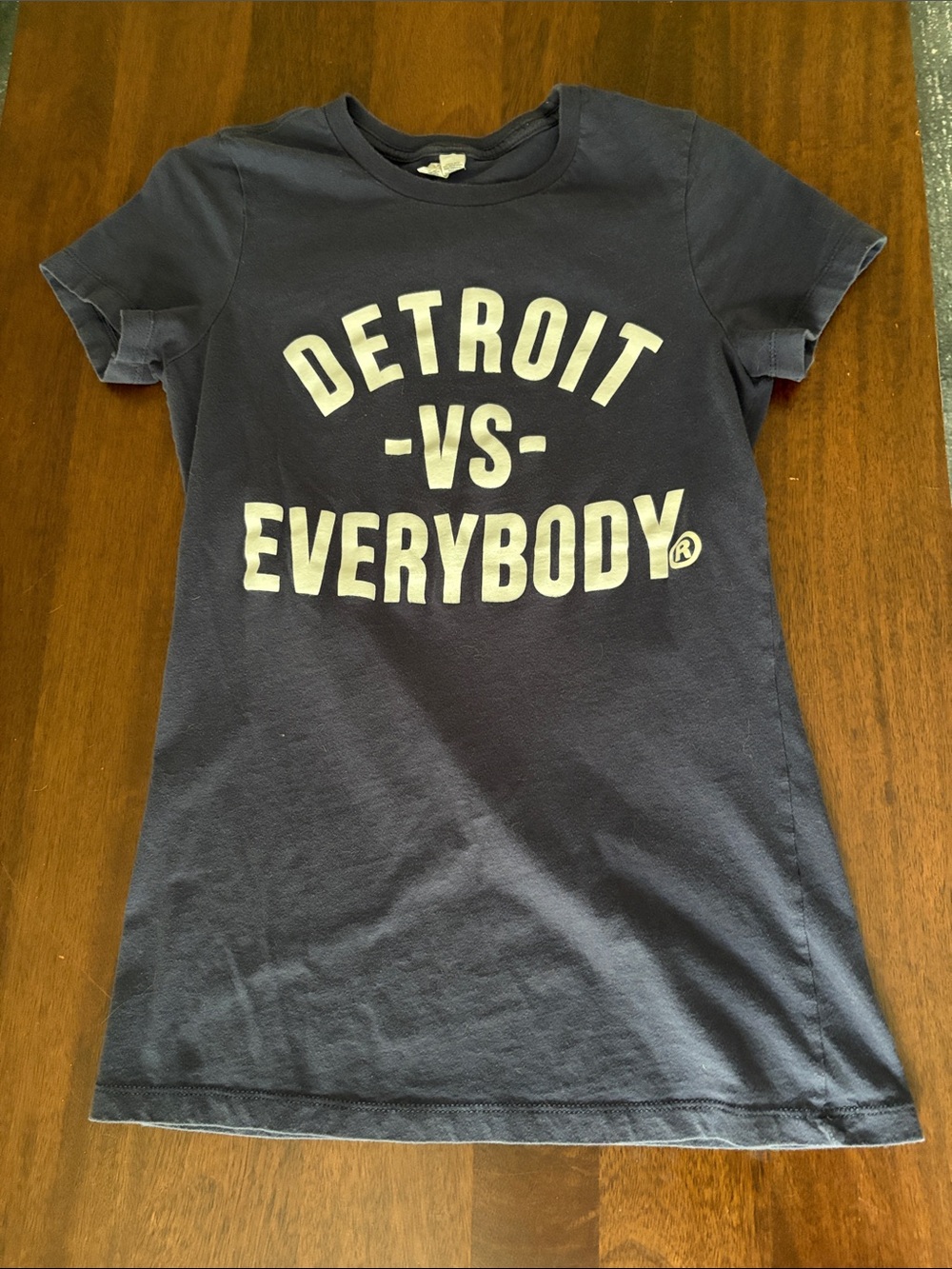 Detroit Vs Everybody Navy Women’s Graphic Tee - size M